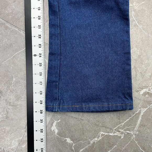 VINTAGE WRANGLER COWBOY CUT JEANS MENS 34X31 FITS LIKE 32X30 BLUE DENIM - Picture 9 of 11